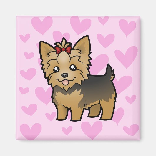 Yorkshire Terrier Love (kort haar met boeg) Magneet (Voorkant)