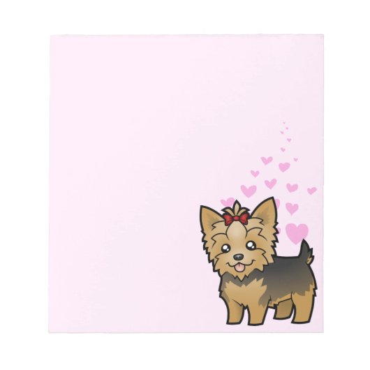 Yorkshire Terrier Love (kort haar met boeg) Notitieblok (Voorkant)