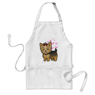Yorkshire Terrier Love (kort haar met boeg) Standaard Schort