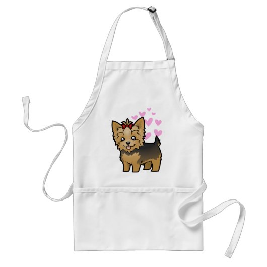 Yorkshire Terrier Love (kort haar met boeg) Standaard Schort (Voorkant)