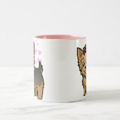 Yorkshire Terrier Love (kort haar met boeg) Tweekleurige Koffiemok (Center)