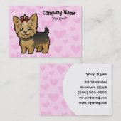 Yorkshire Terrier Love (kort haar met boeg) Visitekaartje (Voorkant / Achterkant)