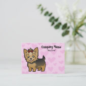 Yorkshire Terrier Love (kort haar met boeg) Visitekaartje (Staand voorkant)