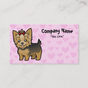 Yorkshire Terrier Love (kort haar met boeg) Visitekaartje