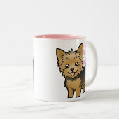 Yorkshire Terrier Love Tweekleurige Koffiemok (Voorkant rechts)