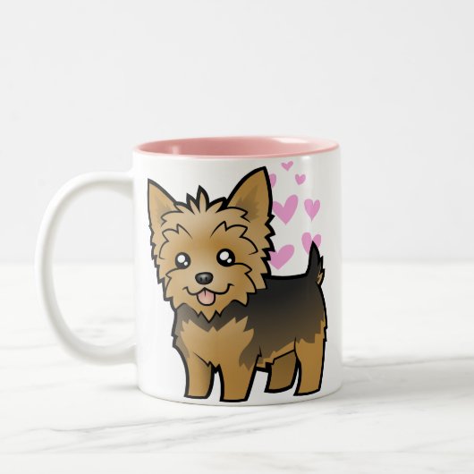 Yorkshire Terrier Love Tweekleurige Koffiemok (Links)