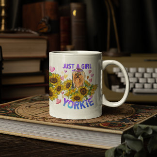 Yorkshire Terrier Lover Sunflower Trainer Floral Koffiemok