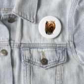 Yorkshire Terrier Ma 2 Ronde Button 5,7 Cm (In situ)