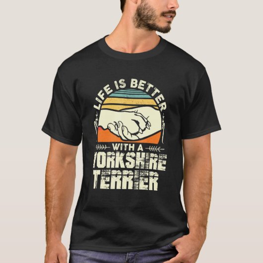 Yorkshire Terrier Mannen Vrouwen Yorki Moeder Hond T-shirt (Voorkant)