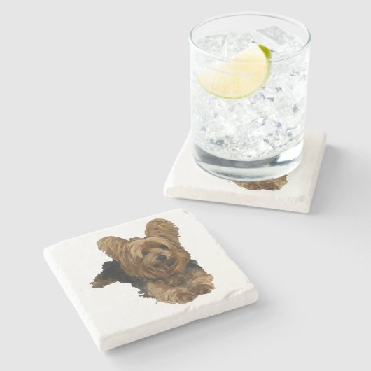 Yorkshire Terrier Marmer Onderzetter (Zijkant)