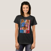 Yorkshire Terrier Merica 4th of julkie Americ T-shirt (Voorkant volledig)