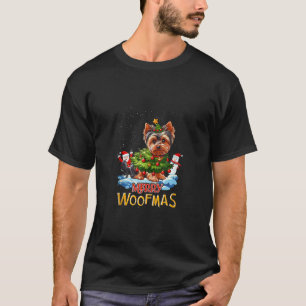 Yorkshire Terrier Merry Christmas Tree Lights Hond T-shirt