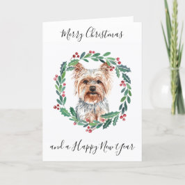 Yorkshire Terrier Merry Christmas Trendy Hondendek Feestdagen Kaart