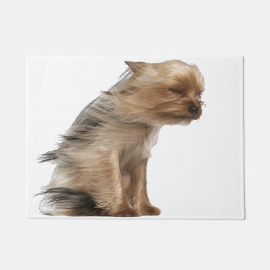 Yorkshire Terrier met Hair in the Wind Deurmat (Voorkant)