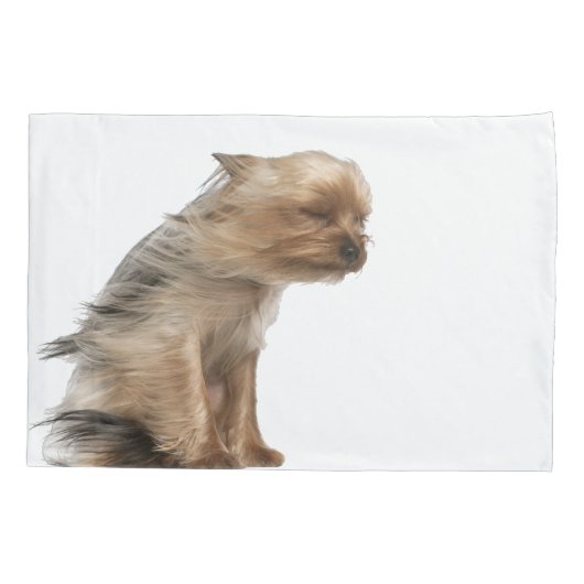 Yorkshire Terrier met Hair in the Wind Kussensloop (Achterkant)