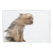 Yorkshire Terrier met Hair in the Wind Kussensloop (Voorkant)