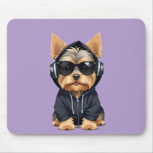 Yorkshire Terrier met hoodie Funny Cool Animal Muismat