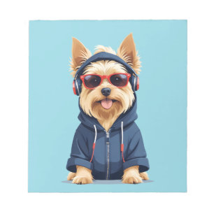 Yorkshire Terrier met hoodie Funny Cool Animal Notitieblok
