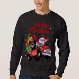 Yorkshire Terrier met kerstman in Red Truck do Trui