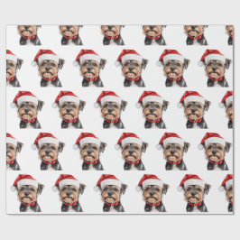 Yorkshire Terrier met Kerstmuts Cadeaupapier