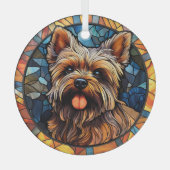 Yorkshire Terrier met kleuring Glas Ornament (Voorkant)