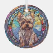 Yorkshire Terrier met kleuring Glas Ornament (Voorkant)