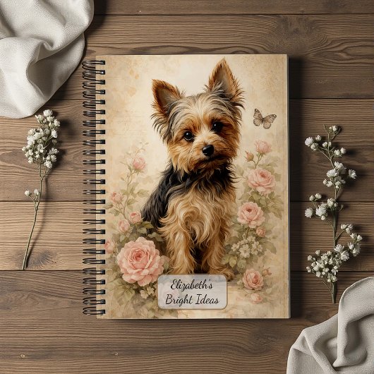 Yorkshire Terrier met Rozen Notitieboek