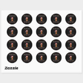 Yorkshire Terriër met Santa Hat Ugly Xmas Dog Ronde Sticker (Vel)