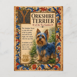 Yorkshire Terrier, Middeleeuwse Bestiarium Kunst Briefkaart