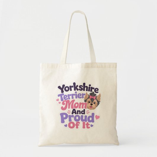 Yorkshire Terrier Moeder en Trots erop Tote Bag (Voorkant)