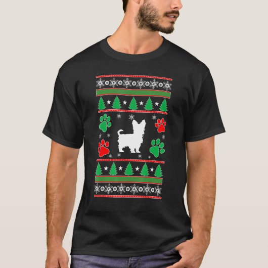 Yorkshire Terrier Moeder Lelijke Kerstmis T-shirt (Voorkant)