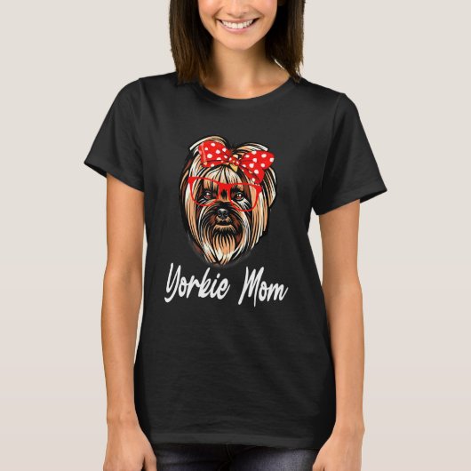 Yorkshire Terrier Moeder Mama Hond Kerstmis T-shirt (Voorkant)