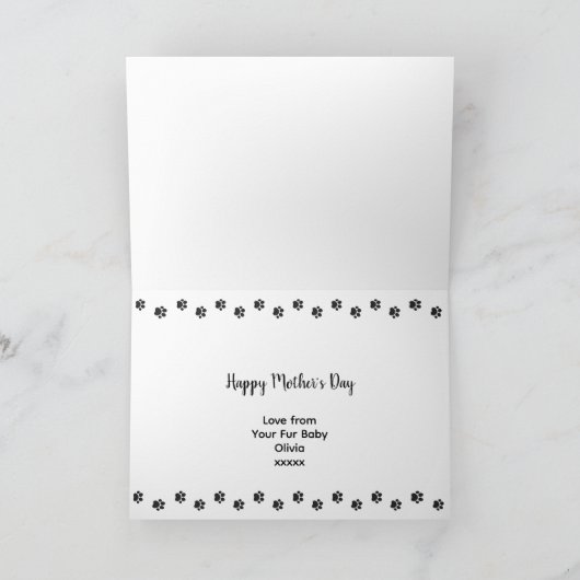 Yorkshire Terrier Moeder Monogram Naam Moederdag Feestdagen Kaart (Binnen)