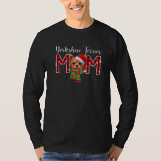 Yorkshire Terrier Moeder Santa Plaid Hond Moeder K T-shirt