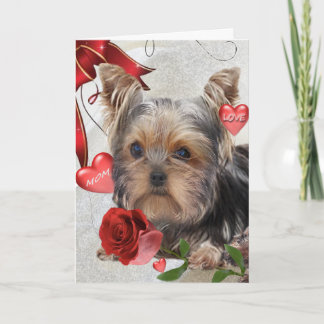 Yorkshire Terrier Momma Love Feestdagen Kaart