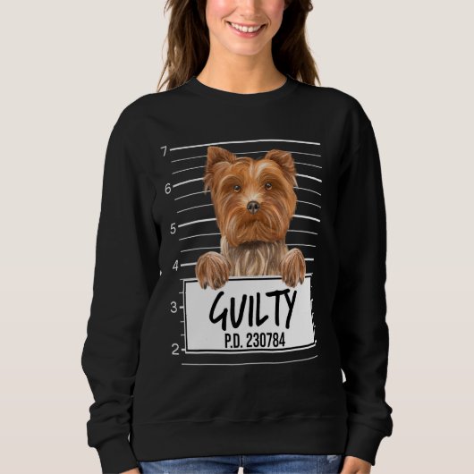 Yorkshire Terrier Mugshot Guilty Dog Trui (Voorkant)