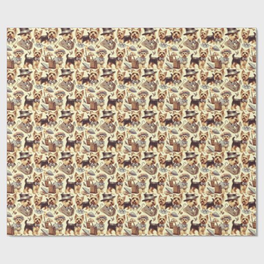  Yorkshire Terrier naadloos Cadeaupapier (Vlak)