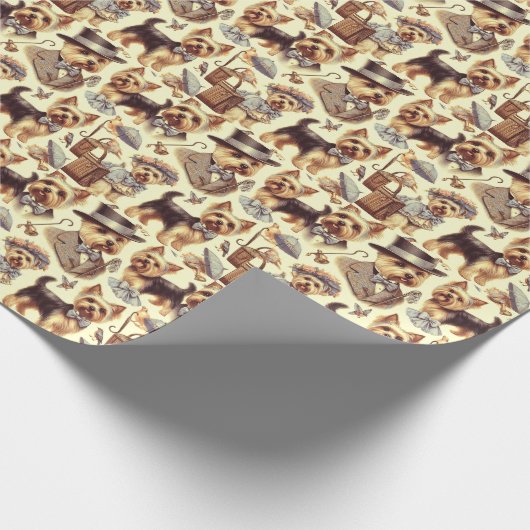  Yorkshire Terrier naadloos Cadeaupapier (Hoek)