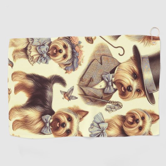  Yorkshire Terrier naadloos Golfhanddoek (Horizontaal)