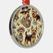 Yorkshire Terrier naadloos Metalen Ornament (Rechts)