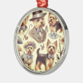  Yorkshire Terrier naadloos Metalen Ornament (Links)