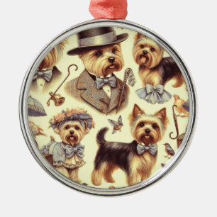 Yorkshire Terrier naadloos Metalen Ornament