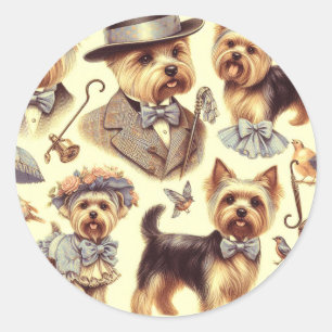  Yorkshire Terrier naadloos Ronde Sticker