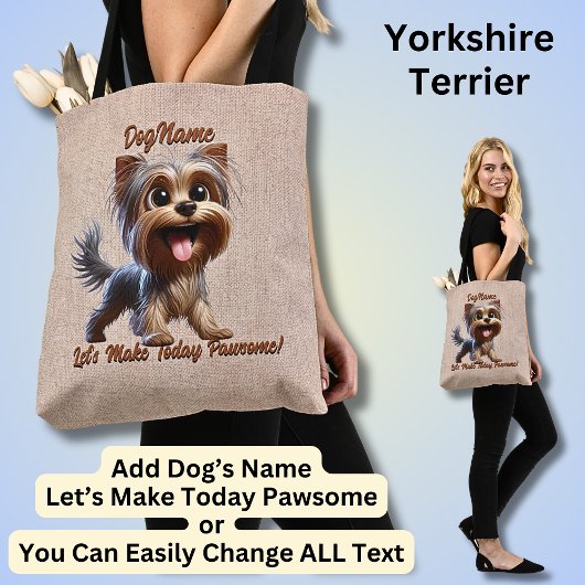 Yorkshire Terrier - Naam hond toevoegen, tekst wij Tote Bag
