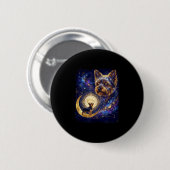 Yorkshire terrier naar de maan huilende meme 90s ronde button 5,7 cm (Voorkant /achterkant)