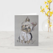Yorkshire Terrier-notitiekaarten Kaart (Gele Bloem)