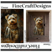 Yorkshire Terrier Olie Schilderij Decoupage Links Tissuepapier
