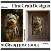 Yorkshire Terrier Olie Schilderij Decoupage Rechts Tissuepapier