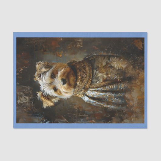 Yorkshire Terrier Olieverfschilderij Decoupage Lin Tissuepapier (Voorkant)