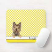 Yorkshire Terrier on Yellow Gingham Muismat (Met muis)